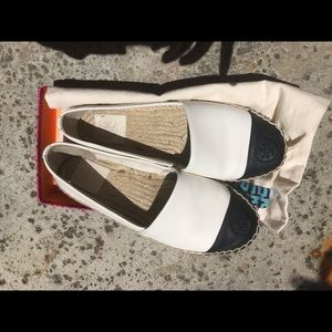 Tory Burch color-block leather espadrille (white)